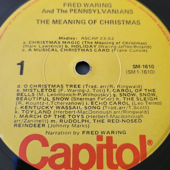 FRED WARING and The Pennsylvanians The Meaning of Christmas LP Vinyl SM 1610 LPA - Picture 3 of 9